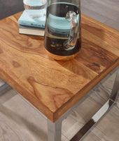 Couchtisch quadratisch 45cm Sheesham Massivholz Wohnzimmertisch Beistelltisch – Ansicht 4