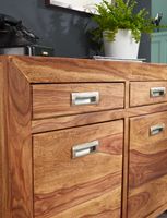 Massivholz Sideboard 90cm Sheesham Kommode mit 2 Türen & 2 Schubladen Landhaus Style – Ansicht 5