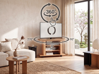 Fernsehschrank Rollbar Drehbar TV Bank Schrank Möbel Fernsehtisch HiFi Rack Holz – Ansicht 5