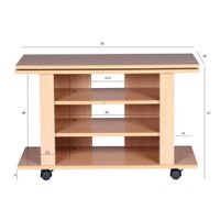 Fernsehschrank Rollbar Drehbar TV Bank Schrank Möbel Fernsehtisch HiFi Rack Holz – Ansicht 3