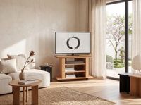 Fernsehschrank Rollbar Drehbar TV Bank Schrank Möbel Fernsehtisch HiFi Rack Holz – Ansicht 2