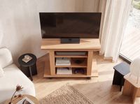 Fernsehschrank Rollbar Drehbar TV Bank Schrank Möbel Fernsehtisch HiFi Rack Holz – Ansicht 4