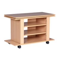 Fernsehschrank Rollbar Drehbar TV Bank Schrank Möbel Fernsehtisch HiFi Rack Holz – Ansicht 6