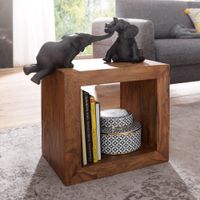 FineBuy Massivholz Sheesham Standregal Bücherregal Regal 44x44x33cm Cube – Ansicht 1