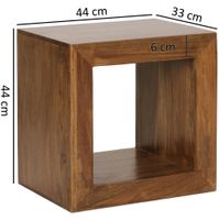 FineBuy Massivholz Sheesham Standregal Bücherregal Regal 44x44x33cm Cube – Ansicht 3