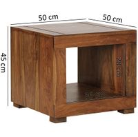 FineBuy Sheesham Massivholz Couchtisch Wohnzimmertisch Beistelltisch 50x50cm – Ansicht 2