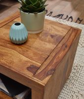 FineBuy Sheesham Massivholz Couchtisch Wohnzimmertisch Beistelltisch 50x50cm – Ansicht 4