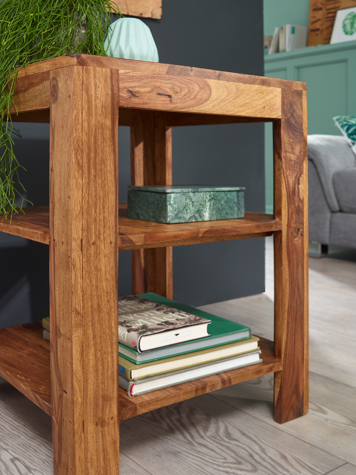 FineBuy Standregal 44 x 60 x 44 cm Sheesham Holz Beistelltisch Ablagetisch Regal – Ansicht 5