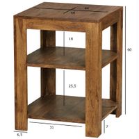 FineBuy Standregal 44 x 60 x 44 cm Sheesham Holz Beistelltisch Ablagetisch Regal – Ansicht 3
