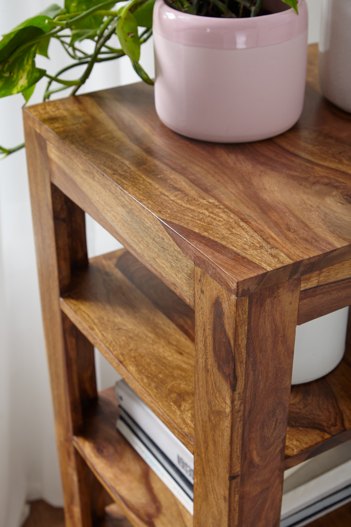 FineBuy Standregal 44x105x44 cm Sheesham Bücherregal Holz Regal Braun Massiv – Ansicht 5