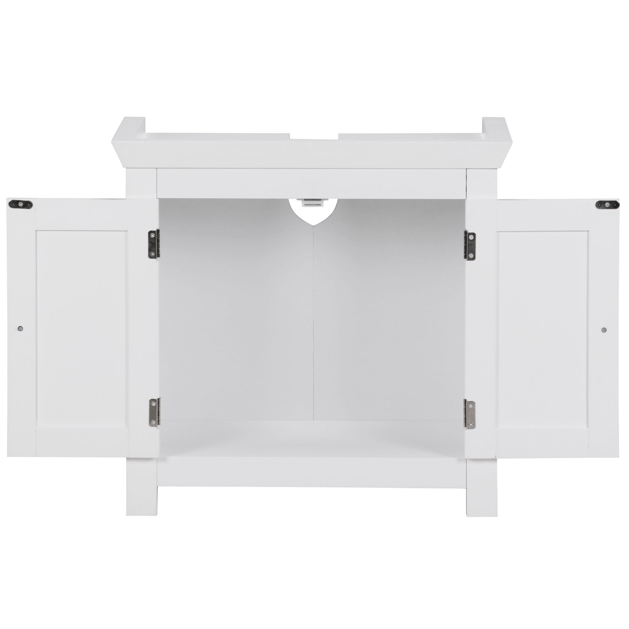 FineBuy Waschbeckenunterschrank Unterschrank Weiß 57 cm Badschrank – Ansicht 7