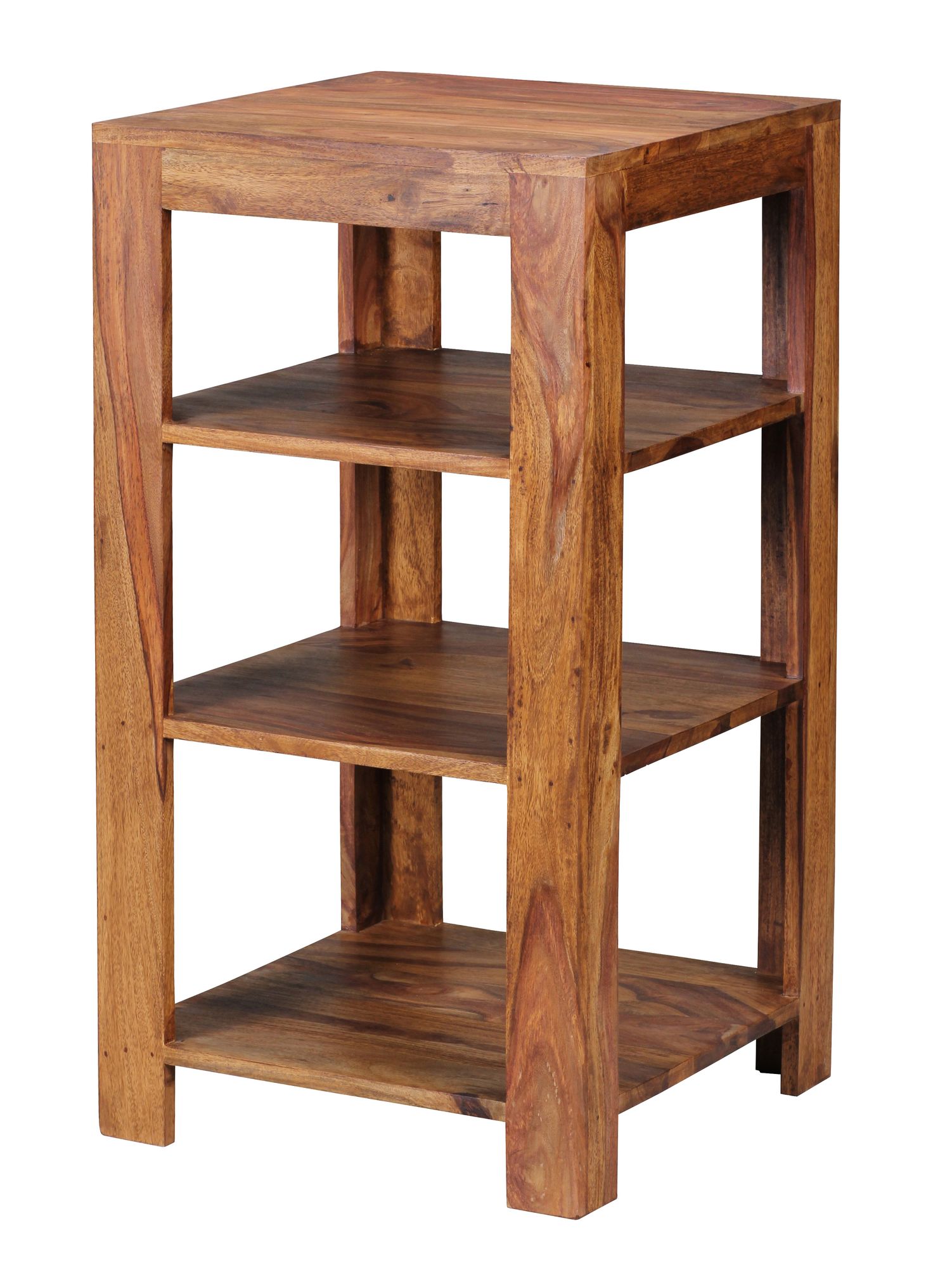 FineBuy Sheesham Massivholz Bücherregal 3 Böden Stand Regal 44x44x83 cm – Ansicht 6
