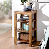 FineBuy Sheesham Massivholz Bücherregal 3 Böden Stand Regal 44x44x83 cm – Ansicht 1