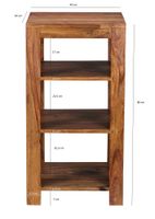 FineBuy Sheesham Massivholz Bücherregal 3 Böden Stand Regal 44x44x83 cm – Ansicht 3
