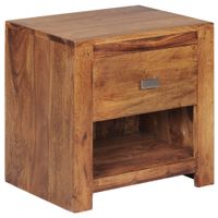 Nachttisch Sheesham Massivholz Schublade Nachtkonsole Landhaus Nachtkästchen – Ansicht 6