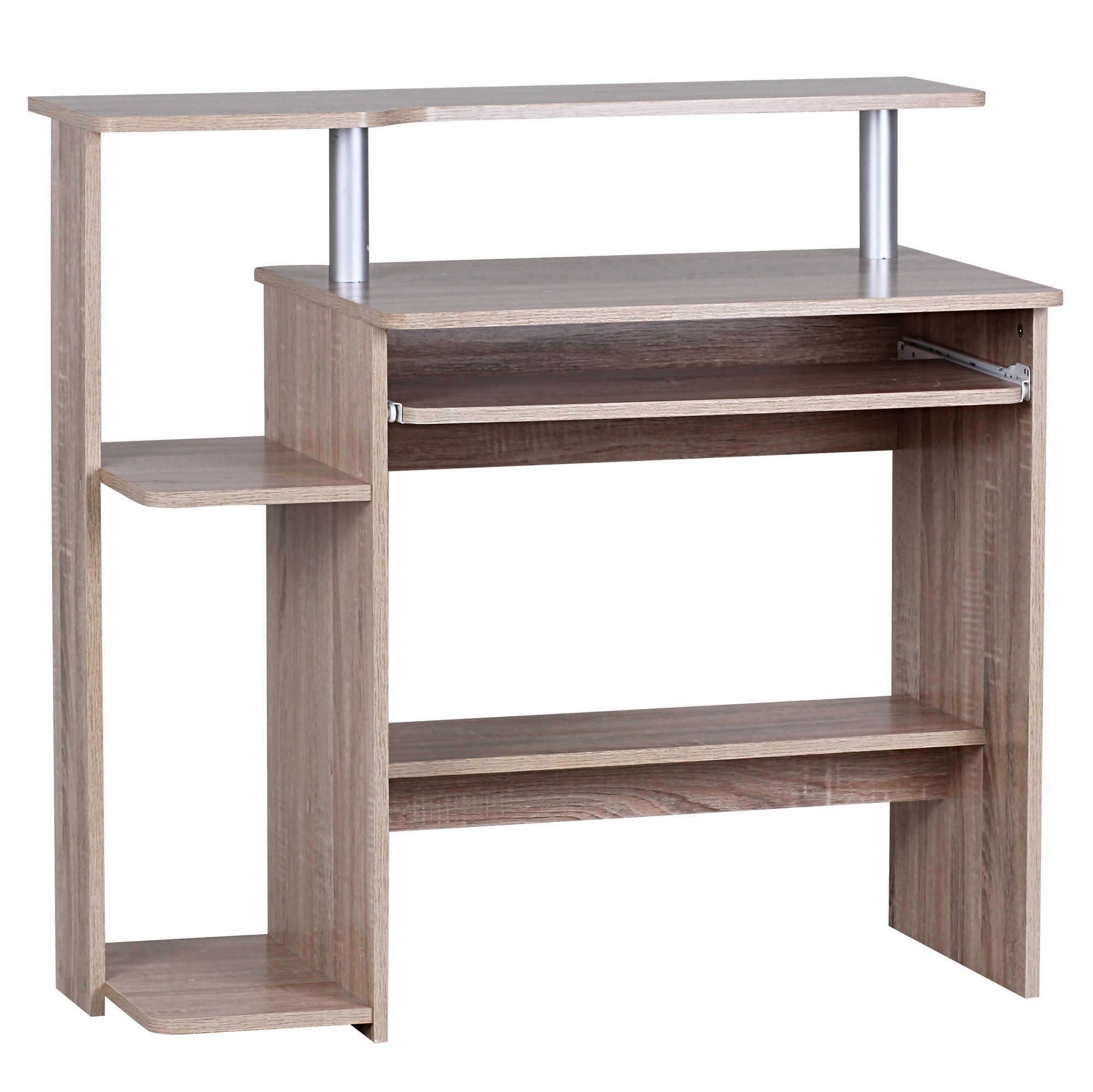 FineBuy Computertisch 94x90,5x48,5 cm Schreibtisch Modern mit Tastaturauszug – Ansicht 6