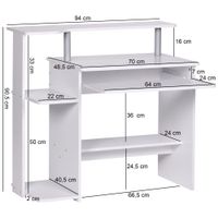 FineBuy Computertisch 94x90,5x48,5 cm Schreibtisch Modern mit Tastaturauszug – Ansicht 3