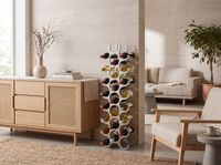 FineBuy Design Alu Weinregal Flammen 93 cm Regal Flaschenregal 27 Flaschen – Ansicht 2