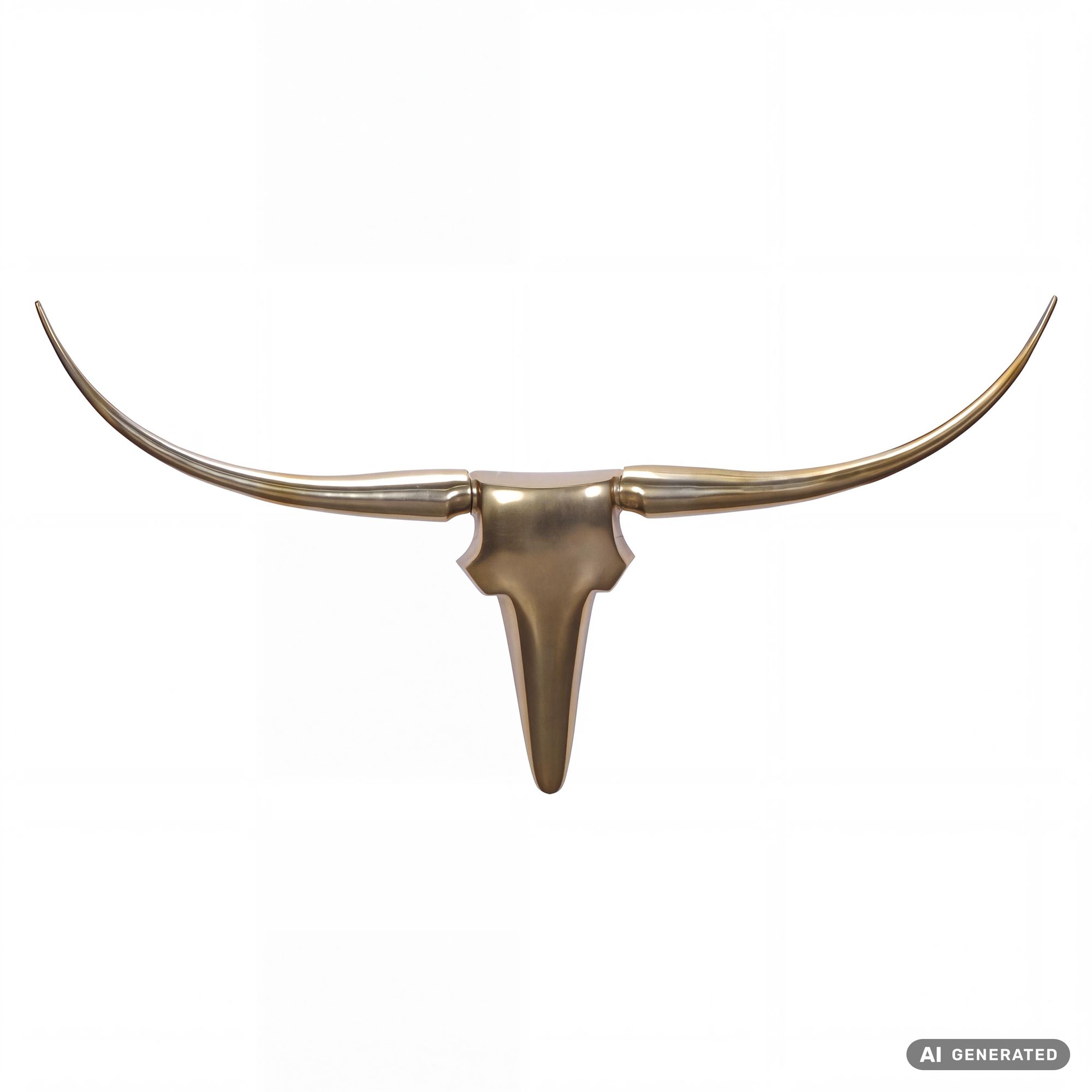 FineBuy Deko Geweih Bull M Aluminium Design Hörner 100cm Wanddekoration Gold – Ansicht 6