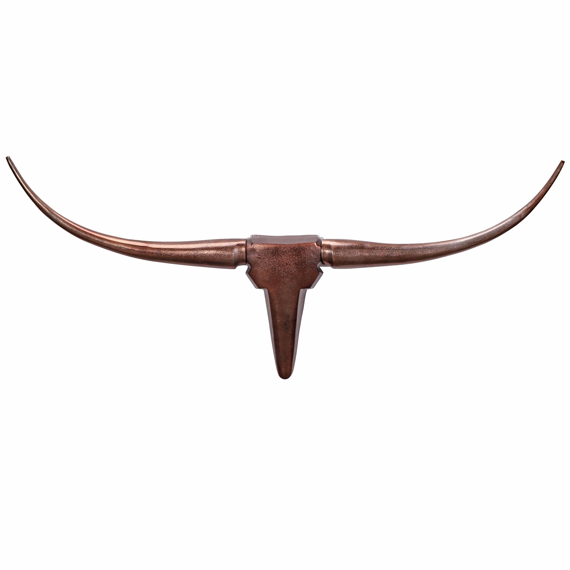 FineBuy Deko Geweih Bull M Aluminium Design Hörner 100cm Wanddekoration Bronze – Ansicht 6