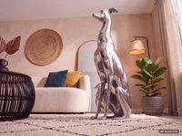 FineBuy Deko Design Dog aus Aluminium silbern Windhund Skulptur Hundestatue – Ansicht 5