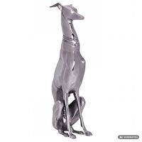 FineBuy Deko Design Dog aus Aluminium silbern Windhund Skulptur Hundestatue – Ansicht 6
