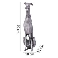 FineBuy Deko Design Dog aus Aluminium silbern Windhund Skulptur Hundestatue – Ansicht 3