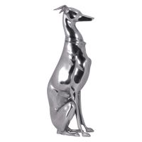 FineBuy Deko Design Dog aus Aluminium silbern Windhund Skulptur Hundestatue – Ansicht 4