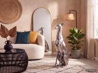 FineBuy Deko Design Dog aus Aluminium silbern Windhund Skulptur Hundestatue – Ansicht 2