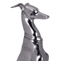 FineBuy Deko Design Dog aus Aluminium silbern Windhund Skulptur Hundestatue – Ansicht 5