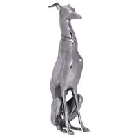 FineBuy Deko Design Dog aus Aluminium silbern Windhund Skulptur Hundestatue – Ansicht 6