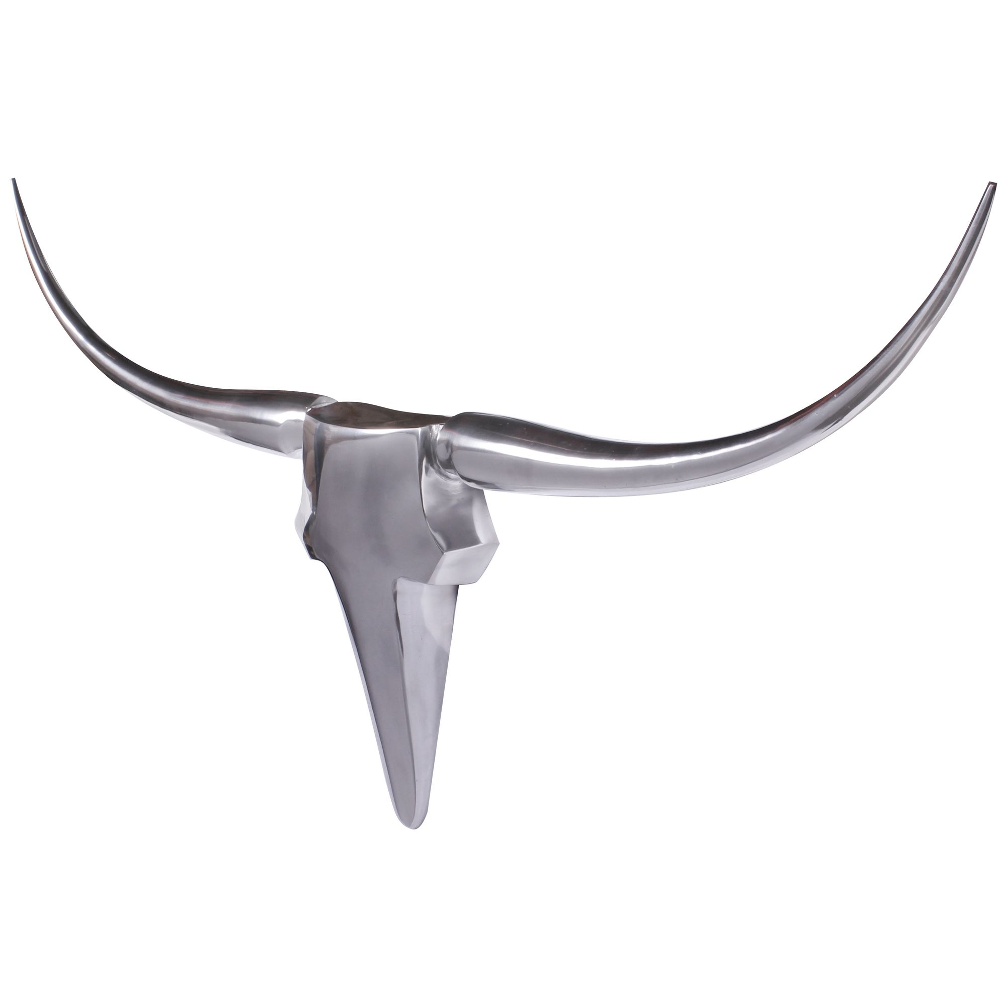 FineBuy Bull Geweih L Wanddekoration 125 cm breit Aluminium silber Wandgeweih – Ansicht 5