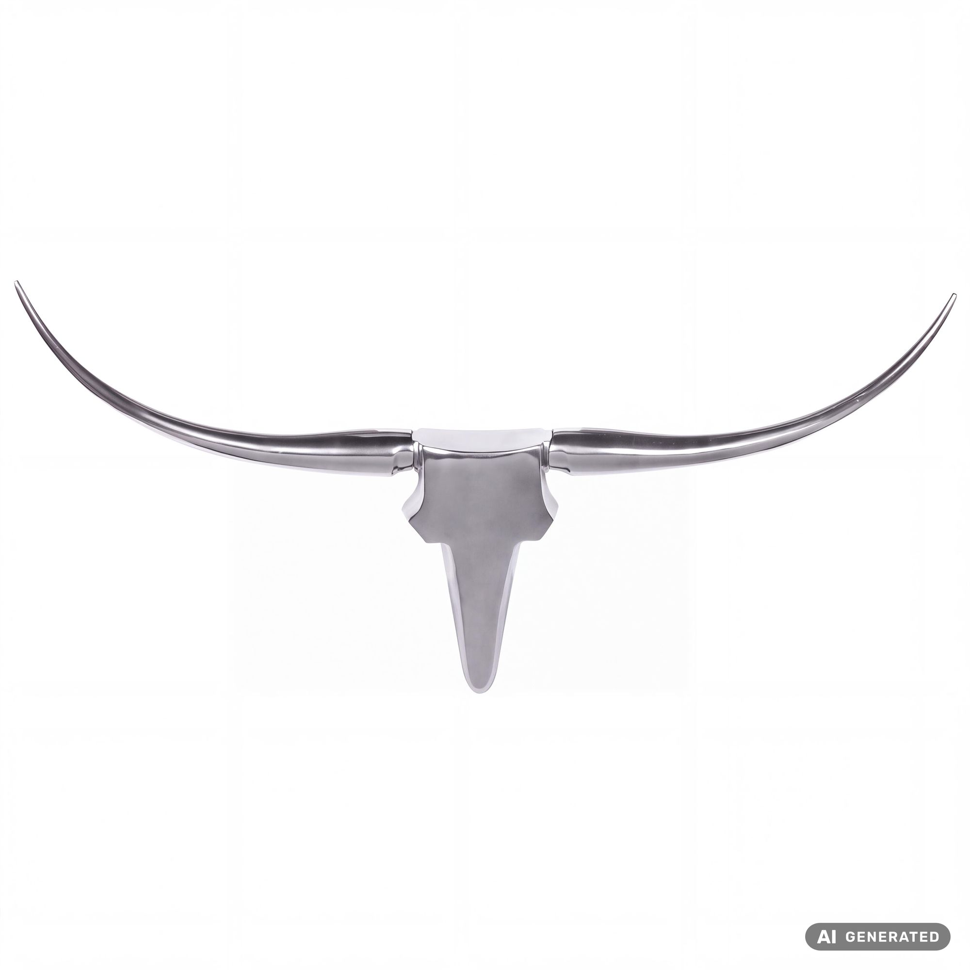 FineBuy Bull Geweih L Wanddekoration 125 cm breit Aluminium silber Wandgeweih – Ansicht 6