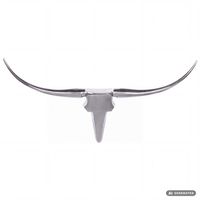 FineBuy Deko Geweih Bull M Aluminium Design Hörner 100cm Wanddekoration Silber – Ansicht 6