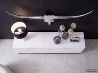 FineBuy Deko Geweih Bull M Aluminium Design Hörner 100cm Wanddekoration Silber – Ansicht 5