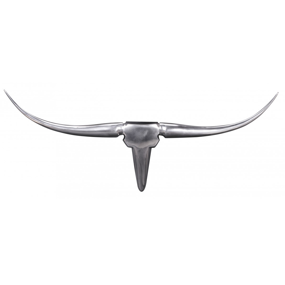 FineBuy Bull Geweih S Wanddekoration 74cm breit Alu Aluminium silber Wandgeweih – Ansicht 3