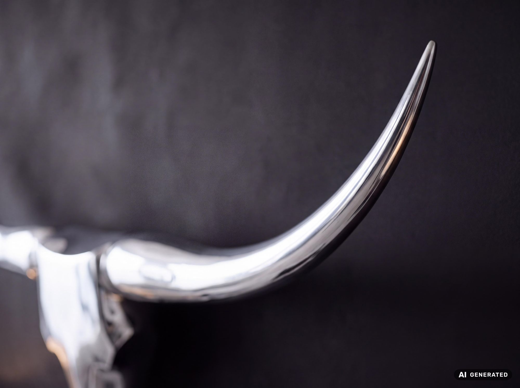 FineBuy Bull Geweih S Wanddekoration 74cm breit Alu Aluminium silber Wandgeweih – Ansicht 7
