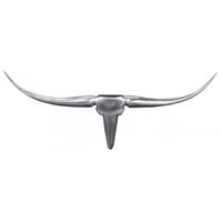 FineBuy Bull Geweih S Wanddekoration 74cm breit Alu Aluminium silber Wandgeweih – Ansicht 3