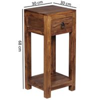 FineBuy Massivholz Beistelltisch Telefontisch 30 x 30 x 68 cm mit Schublade – Ansicht 3