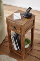 FineBuy Massivholz Beistelltisch Telefontisch 30 x 30 x 68 cm mit Schublade – Ansicht 4