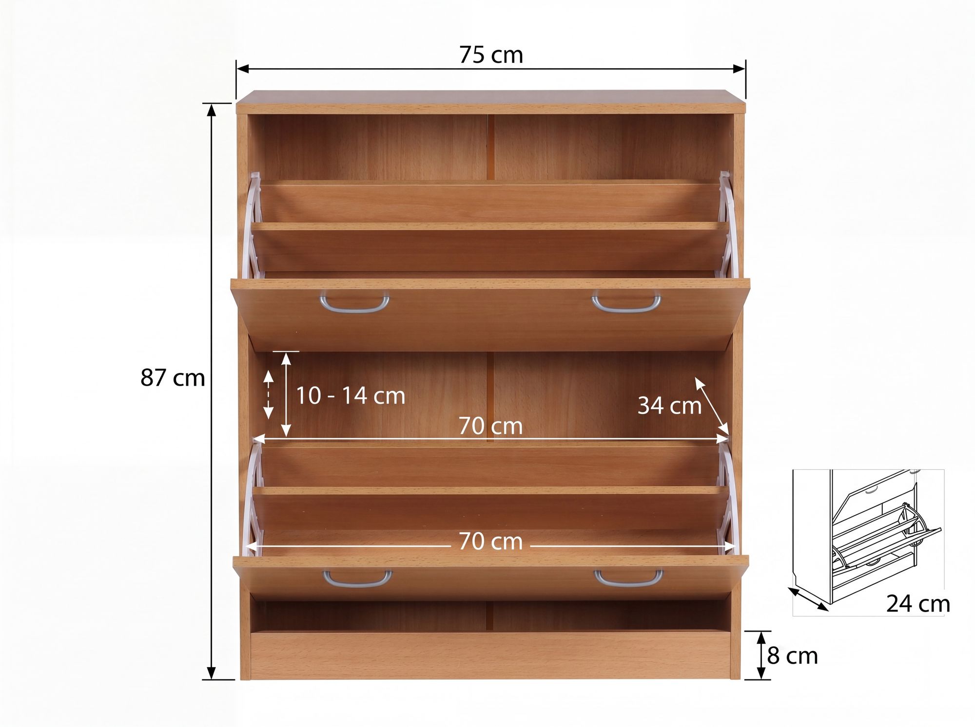 FineBuy Schuhschrank Schuhkipper Schuhregal Schuhkommode Regal Schuhe – Ansicht 3