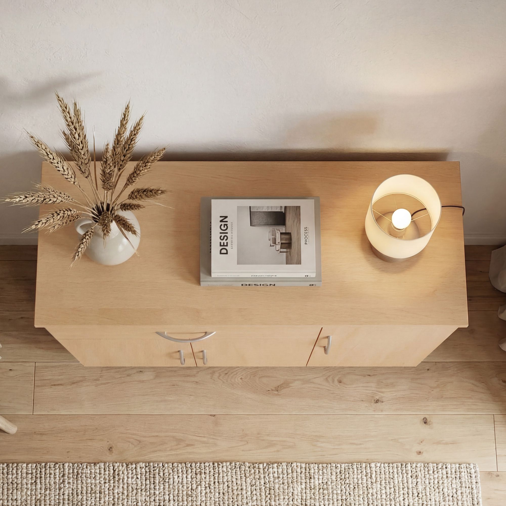 Sideboard 90 cm mit 3 Türen 1 Schublade moderne Kommode 30 cm Tief ideal für Nischen – Ansicht 5