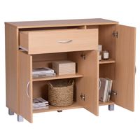 Sideboard 90 cm mit 3 Türen 1 Schublade moderne Kommode 30 cm Tief ideal für Nischen – Ansicht 6