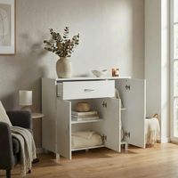 Sideboard 90 cm mit 3 Türen 1 Schublade moderne Kommode 30 cm Tief ideal für Nischen – Ansicht 4