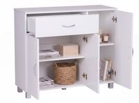 Sideboard 90 cm mit 3 Türen 1 Schublade moderne Kommode 30 cm Tief ideal für Nischen – Ansicht 6