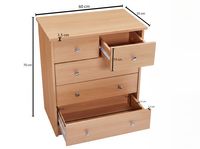 Schubladenkommode mit 5 Schubladen 60cm Sideboard Kommode zeitloses Design – Ansicht 3