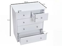 Schubladenkommode mit 5 Schubladen 60cm Sideboard Kommode zeitloses Design – Ansicht 3