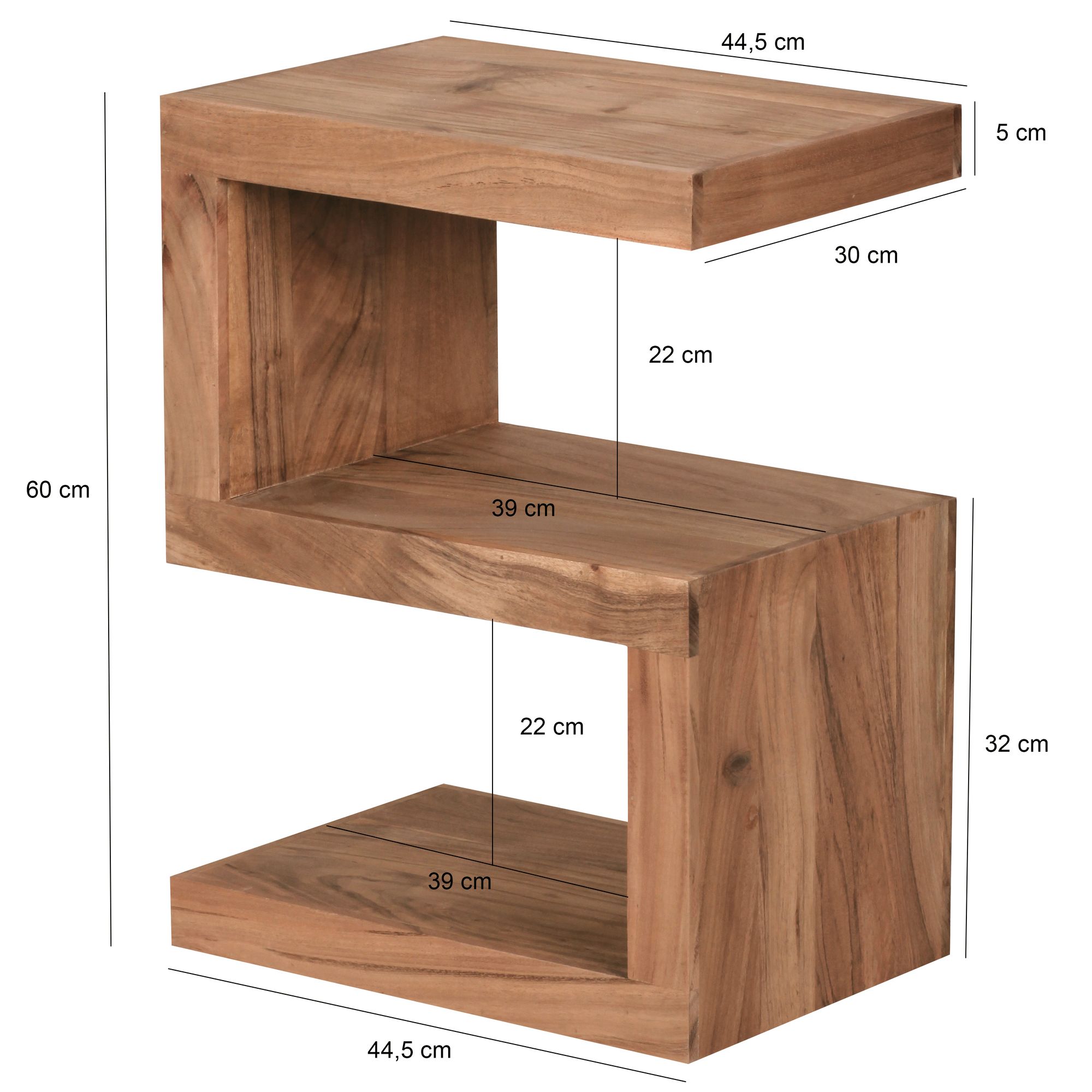 Massivholz Beistelltisch S Cube Design Couchtisch Massiv Holz Modern Regal – Ansicht 2