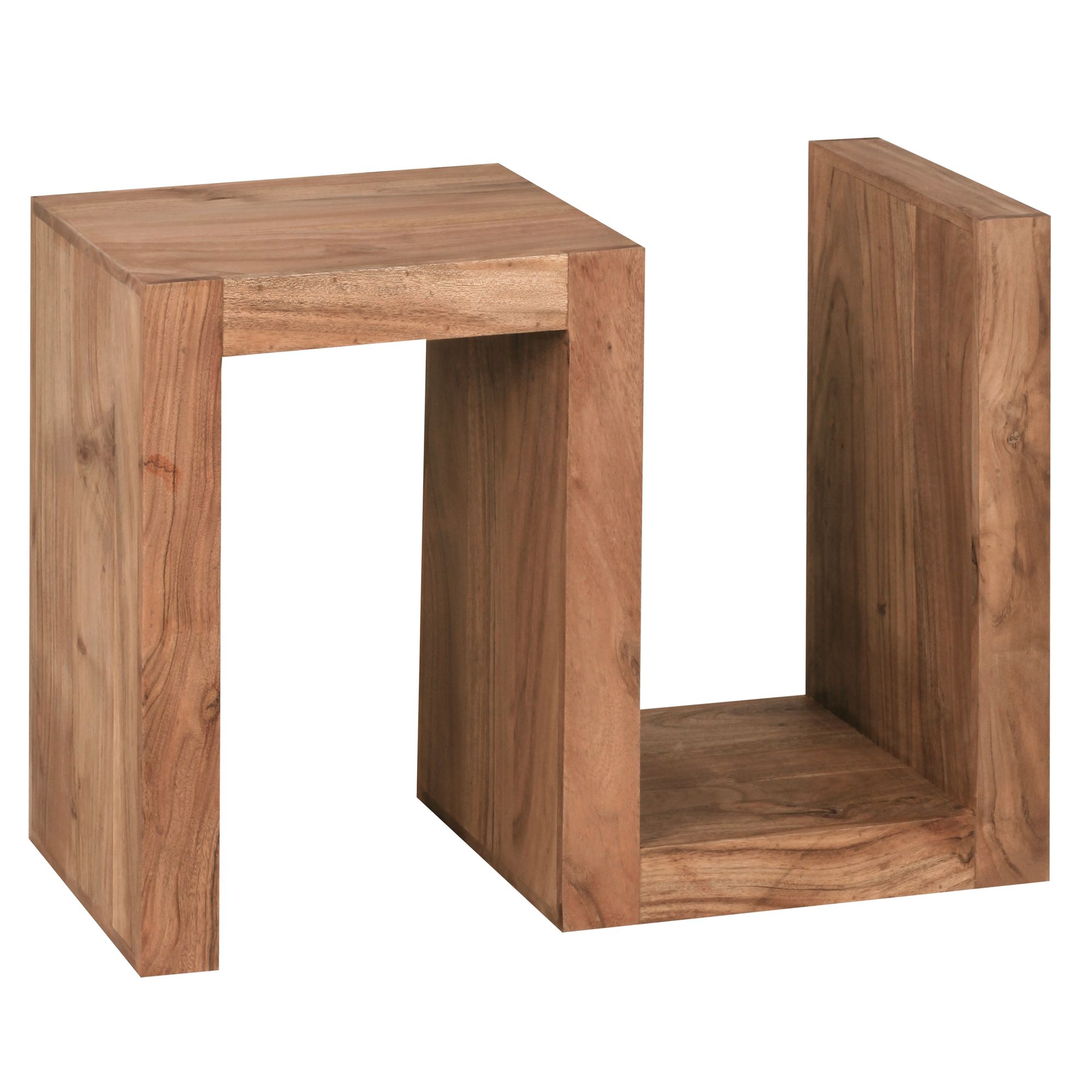 Massivholz Beistelltisch S Cube Design Couchtisch Massiv Holz Modern Regal – Ansicht 6