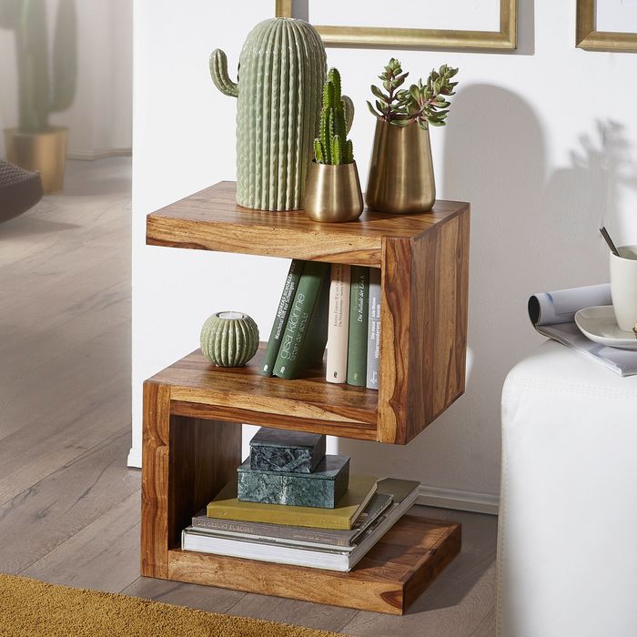 Massivholz Beistelltisch S Cube Design Couchtisch Massiv Holz Modern Regal